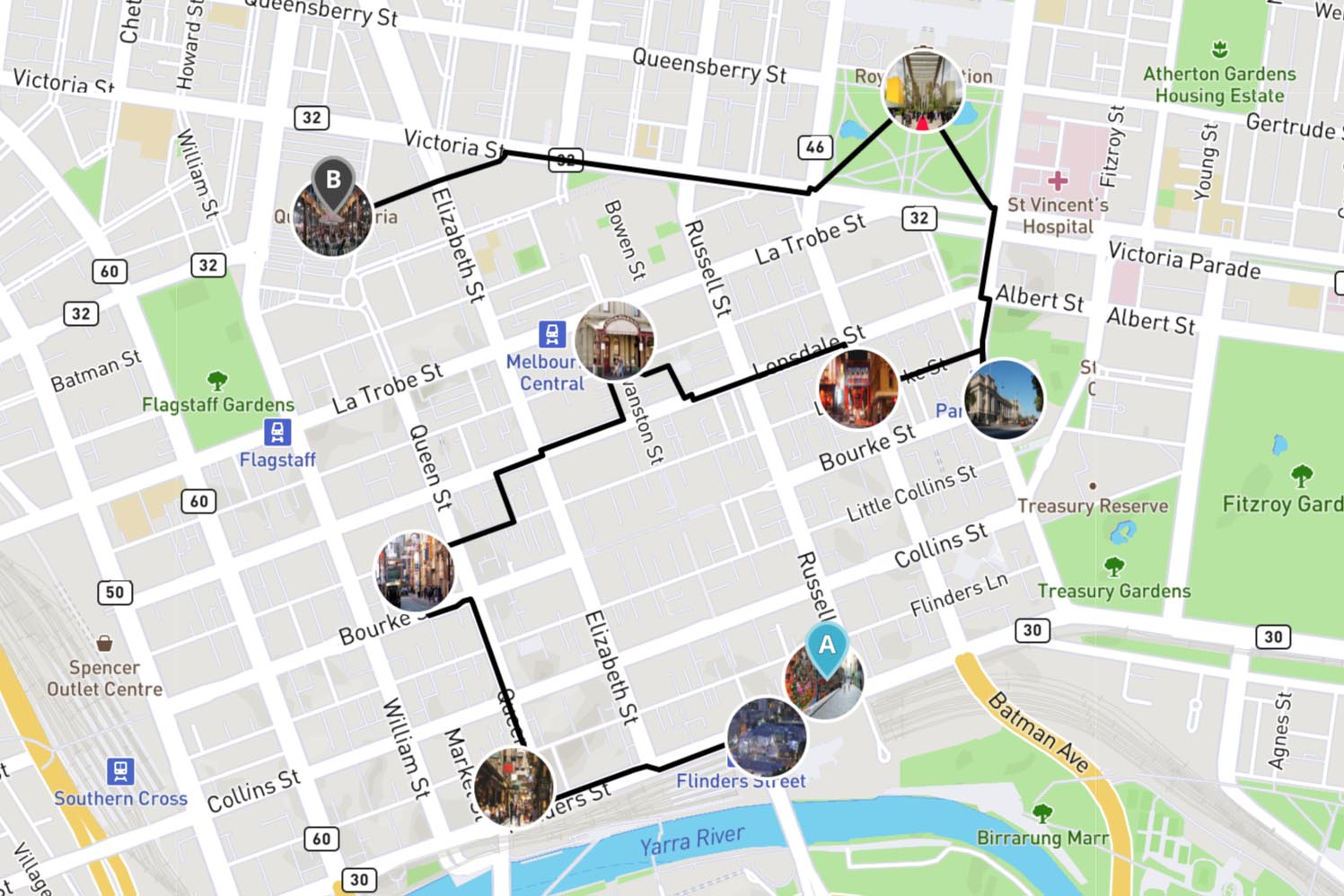 Self guided walking map